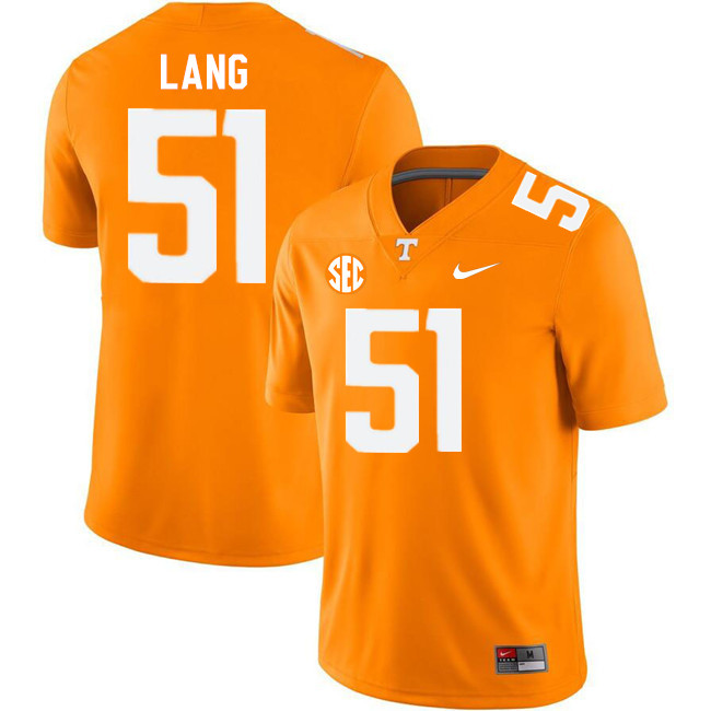 Men #51 Vysen Lang Tennessee Volunteers College Football Jerseys Stitched-Orange